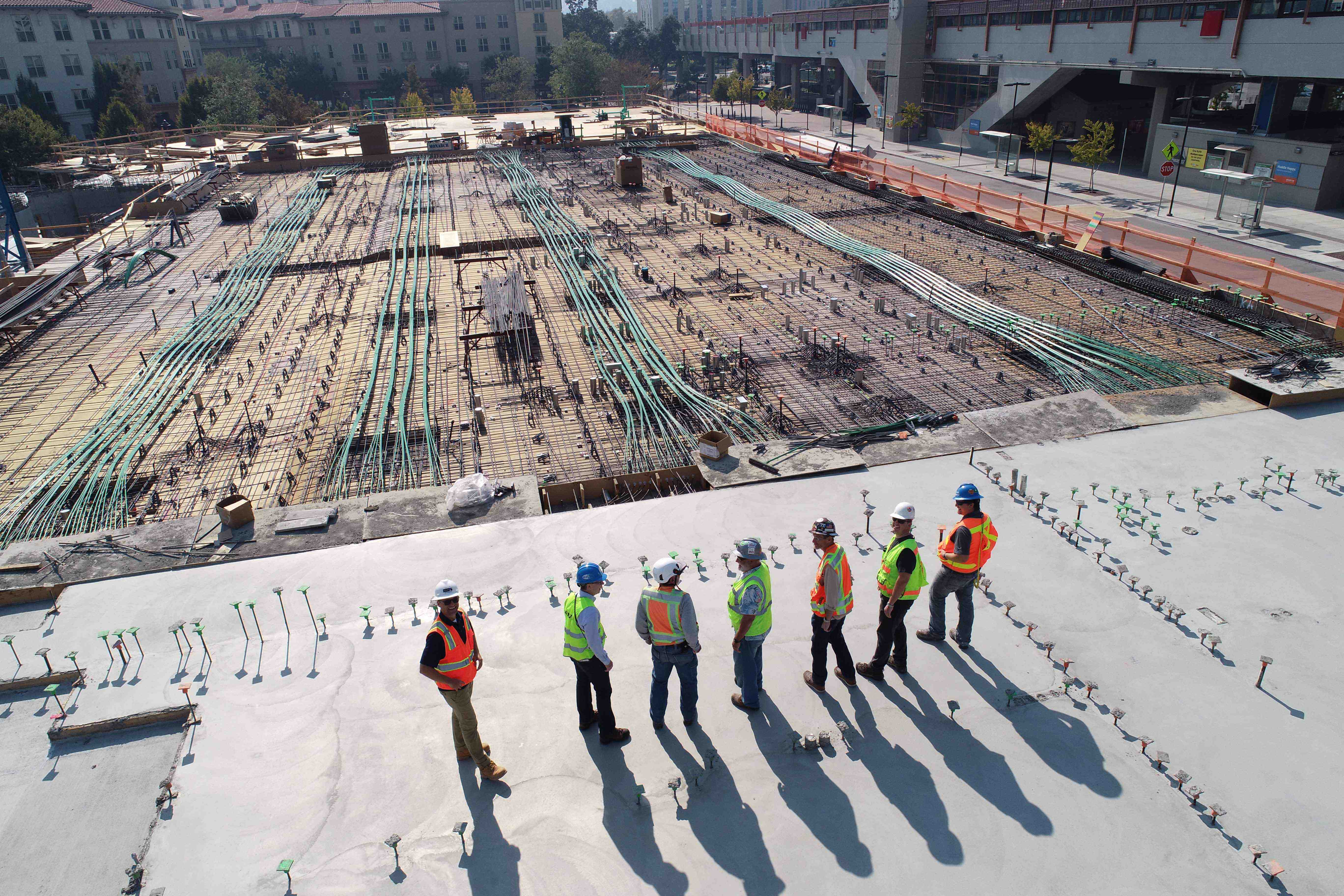 Team at construction site.