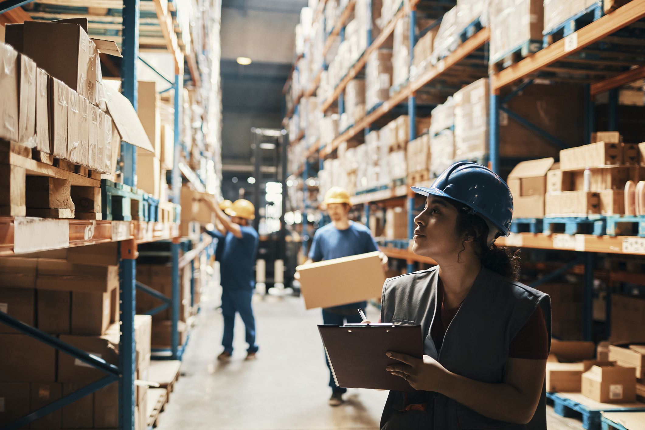 Woman looking at inventory.